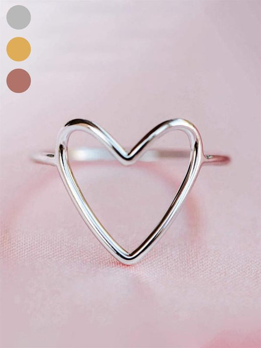 Heart Design Ring, Fashion Accessories for Women & Girls, Trendy All-match & Exquisite Jewelry for Birthday Gift