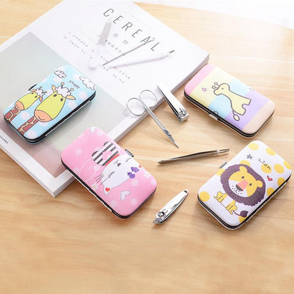 Cartoon 7-Piece Set Nail Clippers Earpick Portable Manicure Manicure Implement Home Pedicure Tool Nail Scissor Set