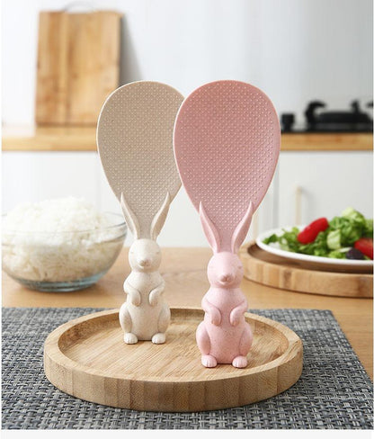 Vertical Rice Spoon Cute Rice Spoon Cartoon Rabbit Non-Stick Rice Spoon Kitchen Tableware Household Non-Stick Rice Sheng Rice Spoon Cutlery