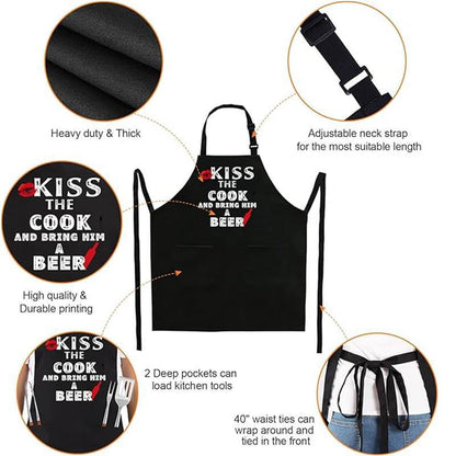 Cookout Apron No Bitchin In My Kitchen Grilling Baking Cooking Gift for Her Mom Funny Aprons Funny Food Apron Novelty Cooking Aprons for Men Black