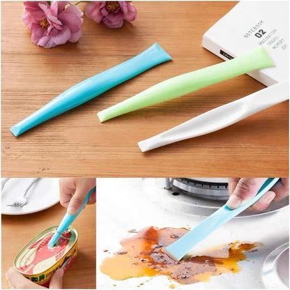 Cleaning Scraper Tool Kitchen Plastic Scraper Multipurpose Stiff Grill Scraper Scratch Free Cleaning Tool Can Opener Sticker Scraper Label Remover Gum Scraper Bottle Opener – 3 PCS