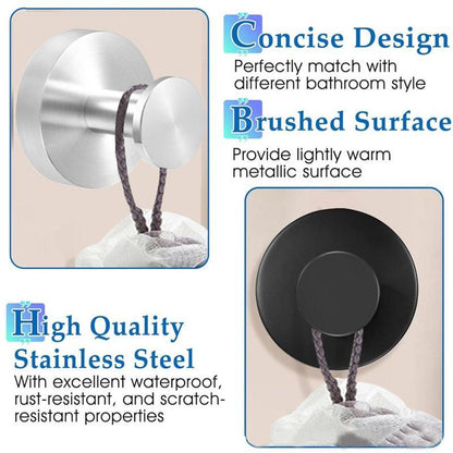 Stainless Steel Suction Cup Hook, Wall Mounted Punch Free Hook, Bathroom Towel Hook, Home Organizer for Bathroom Kitchen