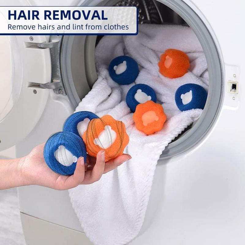 10 Pcs Box-Packed Pet Hair Remover for Laundry, Laundry Pet Hair Catcher, Washing Machine Hair Catcher, Washing Balls Dryer Balls for Clothing Dog Cat Pet Fur Remover(Orange+Blue)