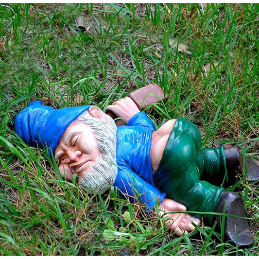 Spoof Drunk Floor Dwarf Elderly Indoor and Outdoor Courtyard Decoration Resin Sculpture Crafts