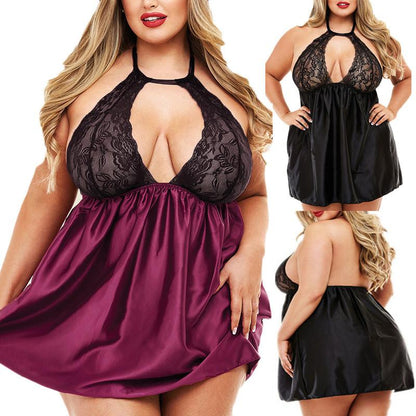 3XL~5XL Ladies Sexy Lingerie Hot Sexy Clothing Erotic Lace Flower Pajamas Underwear Pajamas Nightgown Sex Clothing