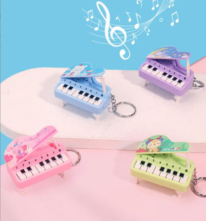 Creative Cartoon Vertical Mini Piano Keychain Can Play Fun Pronunciation Toys Children Handbag Pendant