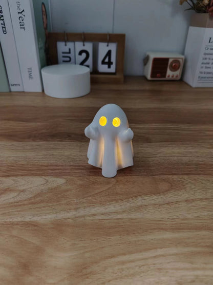 New Creative Resin Craft Glowing Little Ghost Ornament Party Decoration Halloween Atmosphere Small Ornament