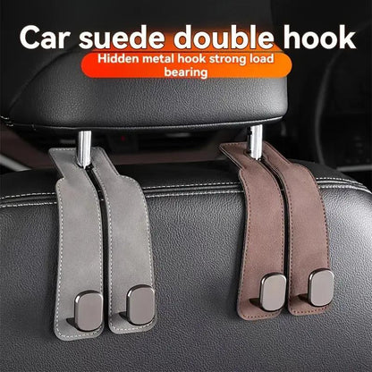 Car Seat Back Storage Hook, 1 Count PU Leather Car Seat Back Hidden Hook, Multipurpose Durable Hooks, Car Interior Accessories