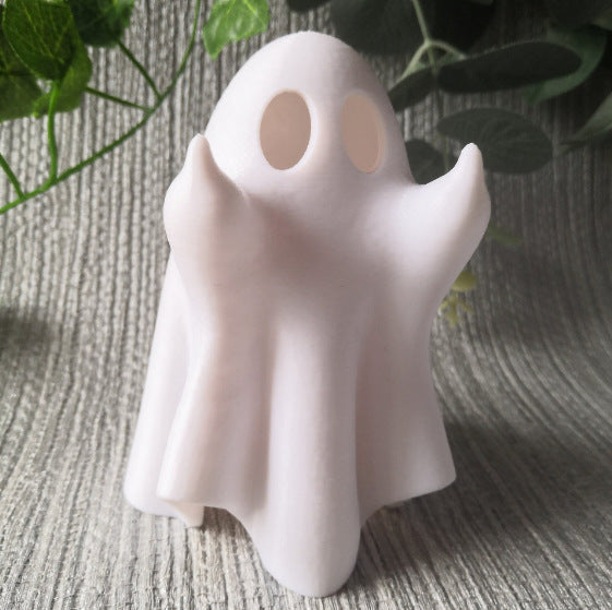 New Creative Resin Craft Glowing Little Ghost Ornament Party Decoration Halloween Atmosphere Small Ornament