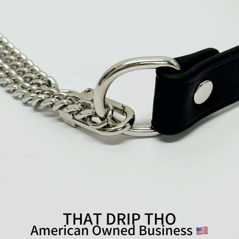 ThatDripTho Punk Goth Style Layered Chain Leather Necklace Choker for Men & Women, Fashion Jewelry for Party, Daily Wear, Durable Chains with Adjustable Chain Design, Gothic-Inspired Accessories for Birthday Gifts, Christmas Gift, Special Occasions