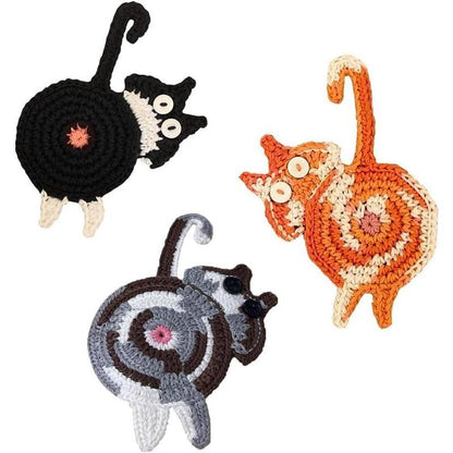 Drink Coaster | Cat Gifts for Cat Lovers,Fun Woven Creative Coasters,Cute Coffee Coaster for Home Decor Tabletop Protection Suitable for Kinds Cups