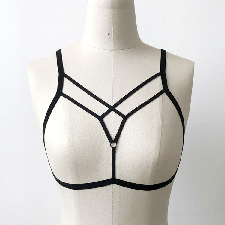 Solid Color Sexy Bralette with Cut-Out Design - Adjustable Tie Neck Bra for Women, Perfect for Summer, Date Night