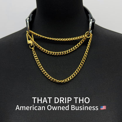 ThatDripTho Punk Goth Style Layered Chain Leather Necklace Choker for Men & Women, Fashion Jewelry for Party, Daily Wear, Durable Chains with Adjustable Chain Design, Gothic-Inspired Accessories for Birthday Gifts, Christmas Gift, Special Occasions