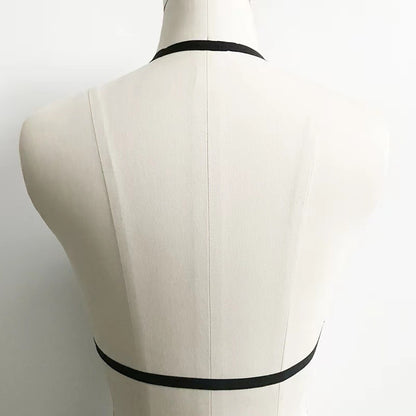 Sexy Cut-Out Triangle Bralette with Neck Tie - Sheer Lingerie Top for Women, Perfect for Date Night, Valentine's Day Special