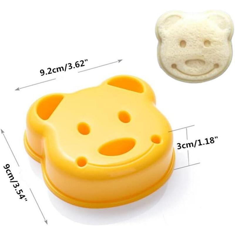 Bear Shape Sandwich Mold Cutter, Cartoon Bread Sandwich Shapers DIY Maker Biscuit Cookie Cake Mould Cutter Tool (2 Pack)