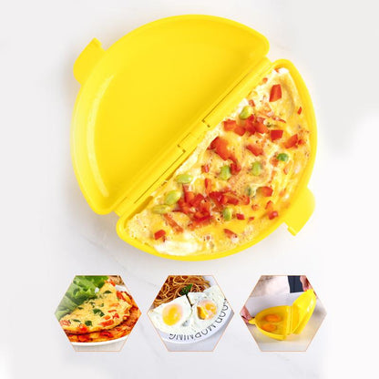 Household Omelette Mold Plastic Microwave Egg Steamer Semicircle Fried Meat Cake Egg Cakes Omelette Box