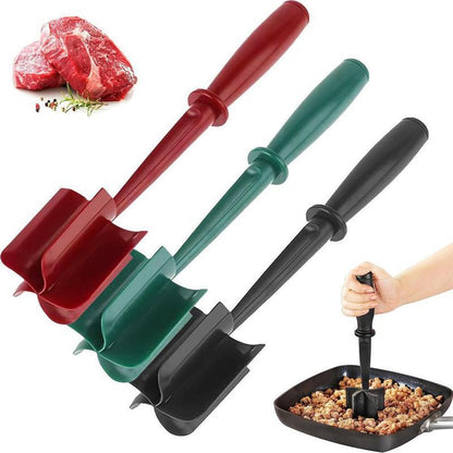 Manual Meat Chopper, 3 Counts Heat Resistant Meat Masher for Hamburger Meat Ground Beef, Multifunctional Vegetable Chopper for Kitchen Utensils Set