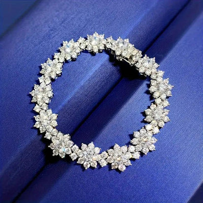 S925 snowflake Bracelet, Men's and Women's Temperament Fashion Party Engagement Christmas Gifts,Wedding Anniversary,for Boyfriends and girlfriends