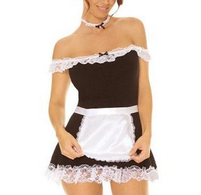 Plus Size French Maid Role Play Lingerie Set - Sexy Costume for Women - Perfect for Adults & Couples - Trendy Design for Special Occasions