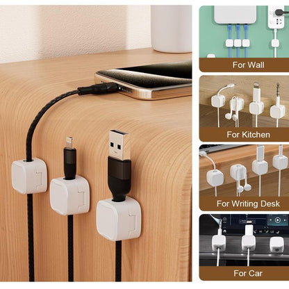 Cable Management Holder, 3 Counts/set Wall Mounted Cable Organizer, Desktop Cable Management Clip, Home Organizer for Office Desk