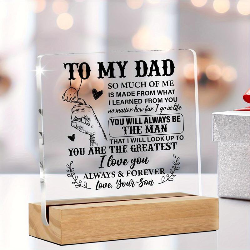 To My Dad Letter Pattern Acrylic Ornament, Creative Desktop Decoration, Desk Decoration for Home Office