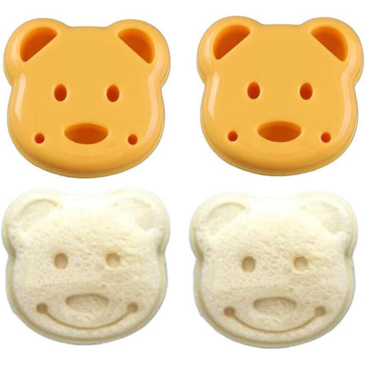 Bear Shape Sandwich Mold Cutter, Cartoon Bread Sandwich Shapers DIY Maker Biscuit Cookie Cake Mould Cutter Tool (2 Pack)