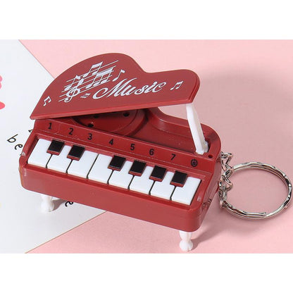 Creative Cartoon Vertical Mini Piano Keychain Can Play Fun Pronunciation Toys Children Handbag Pendant