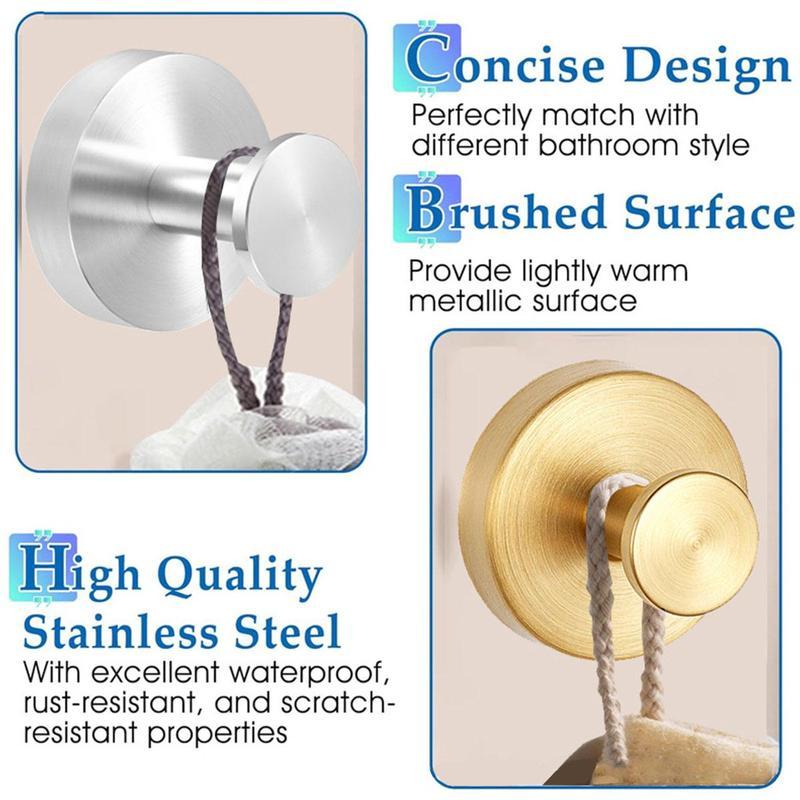 Stainless Steel Suction Cup Hook, Wall Mounted Punch Free Hook, Bathroom Towel Hook, Home Organizer for Bathroom Kitchen