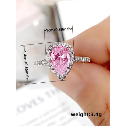 Elegant Water Drop Shaped Rhinestone Decorated Ring Perfect As Gift, Fashion Accessories for Wedding Party, Engagement Gift for Women,  Pinky Ring