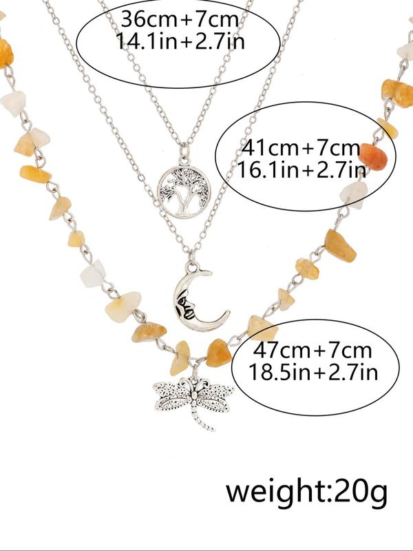 Women's Elegant Artificial Crystal & Star & Moon Design Pendant Necklace, Fashion Jewelry for Party, Trendy All-match & Exquisite Jewelry for Gift, for Fall