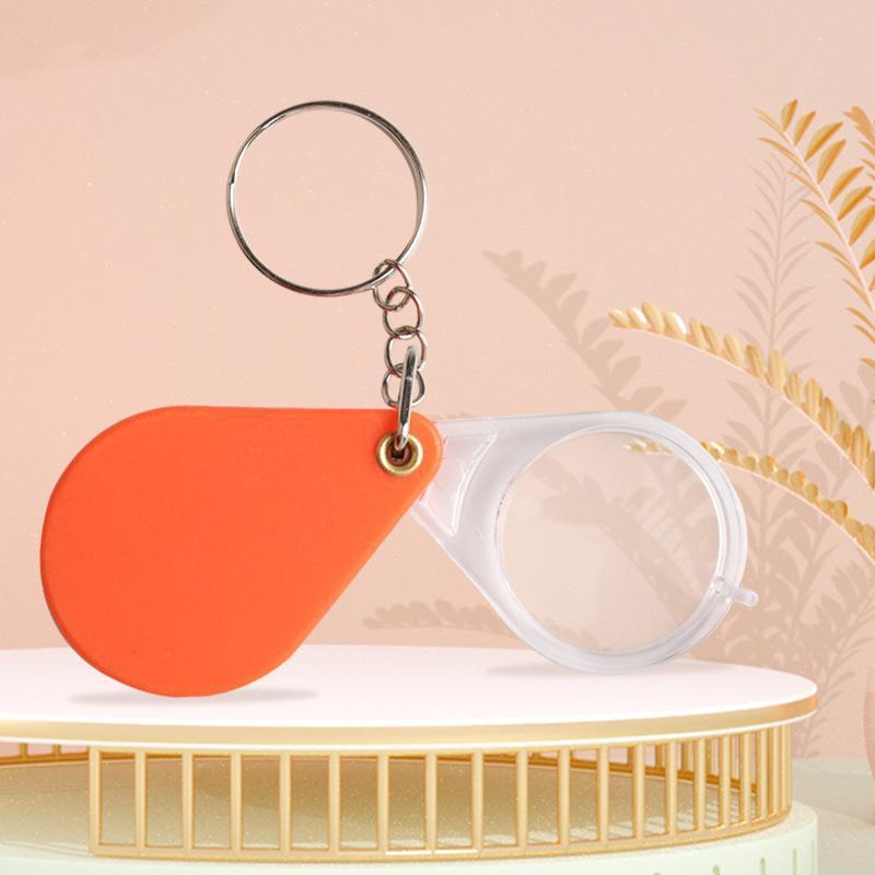 3x magnifying glass Keychain Folding Magnifying Glass Portable for the Elderly Mini Children's Kindergarten Student HD Pendant