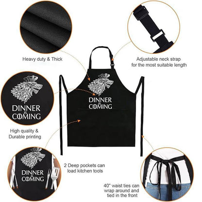 Cookout Apron No Bitchin In My Kitchen Grilling Baking Cooking Gift for Her Mom Funny Aprons Funny Food Apron Novelty Cooking Aprons for Men Black