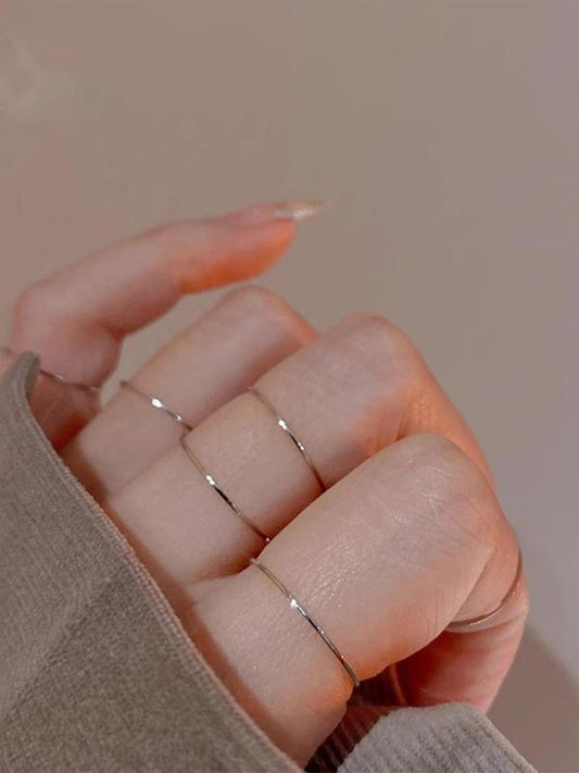 Women's Elegant Minimalist Plain Color Ring, Trendy Matching Chic Ring, Elegant Gorgeous Fashionable Matching Dainty Jewelry As Birthday Gift for Her, Minimalist Streetwear Accessory