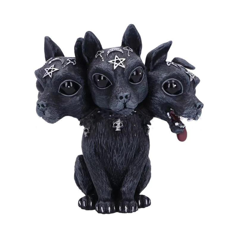 Black Unicorn Messenger Flying Dragon Three-Head Dog Statue Resin Halloween Decoration Ornaments Crafts