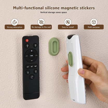 Magnetic Remote Control Holder, 2 Counts Self-adhesive Wall Mounted Remote Control Storage Bracket, Remote Control Holder for Remote Controls, Chargers