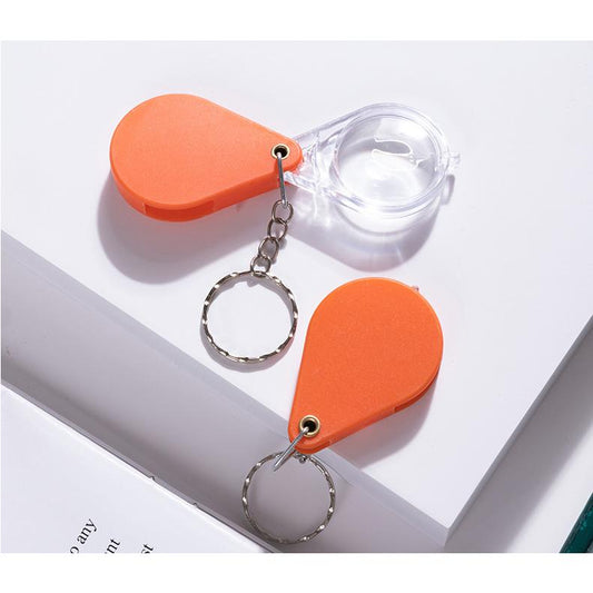 3x magnifying glass Keychain Folding Magnifying Glass Portable for the Elderly Mini Children's Kindergarten Student HD Pendant