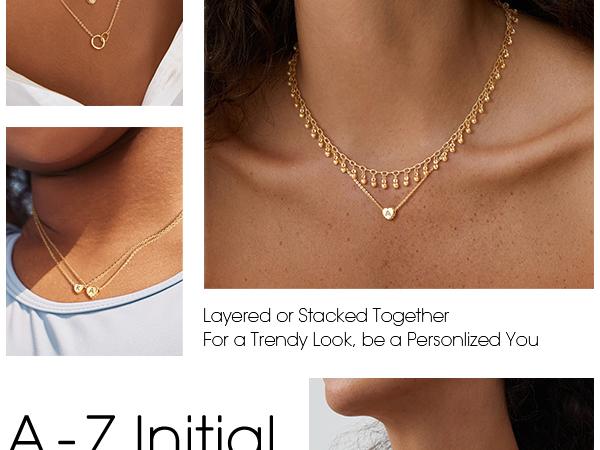 Gold Initial Heart Necklace Handmade Dainty Personalized Letter Heart Choker Necklace Gift For Women Necklace Jewelry