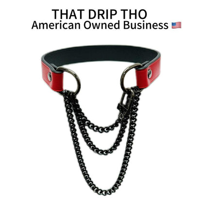 ThatDripTho Punk Goth Style Layered Chain Leather Necklace Choker for Men & Women, Fashion Jewelry for Party, Daily Wear, Durable Chains with Adjustable Chain Design, Gothic-Inspired Accessories for Birthday Gifts, Christmas Gift, Special Occasions