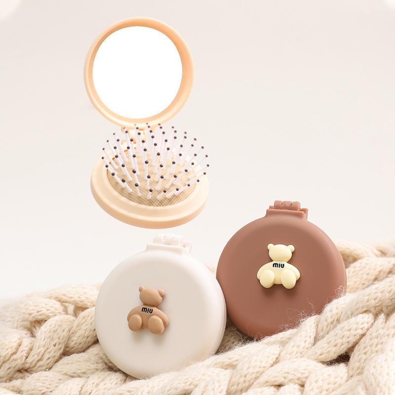 Cute Cartoon Soft Cute Mirror Integrated Mini-Portable Portable Comb Airbag Cushion Comb Massage Comb