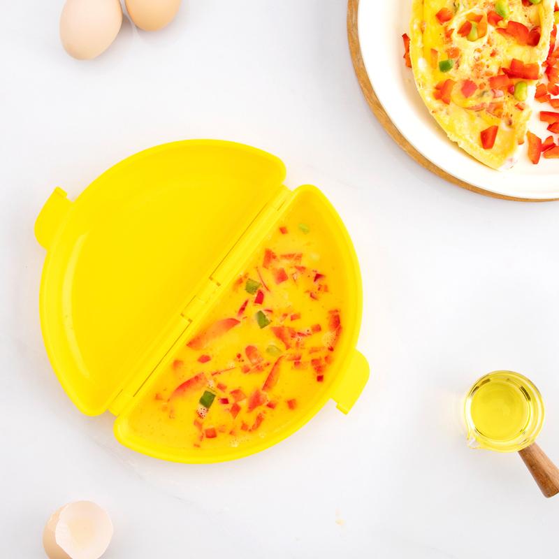 Household Omelette Mold Plastic Microwave Egg Steamer Semicircle Fried Meat Cake Egg Cakes Omelette Box