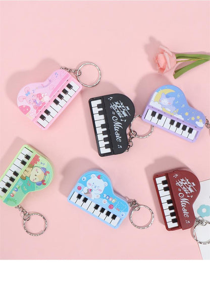 Creative Cartoon Vertical Mini Piano Keychain Can Play Fun Pronunciation Toys Children Handbag Pendant