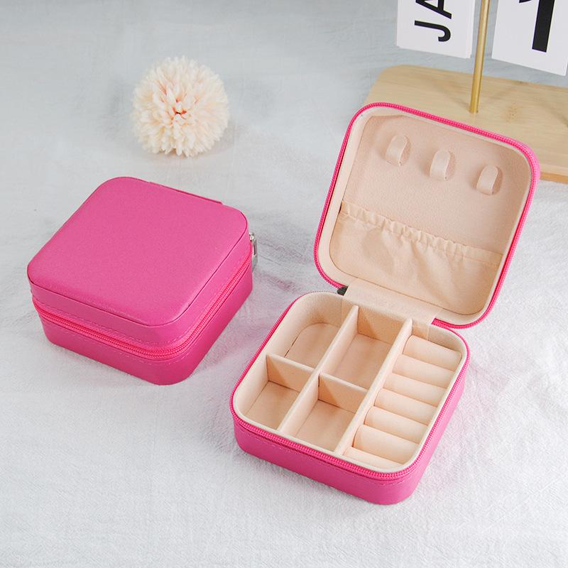 Jewelry Box Children Can Use Multifunctional Portable Flip Flannel Jewelry Earrings Ear Studs Accessories Storage Box