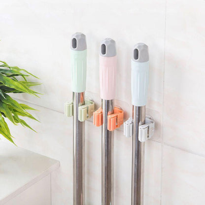 Mop Rack No Punch Mop Clip Bathroom Suction Cup Bathroom Broom Sticky Hook Hook Rack Card Holder Mop Clip Hook