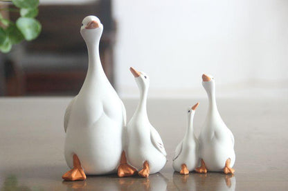 Decorative Resin Crafts Simulation Mother and Child Duck Garden Decoration Micro Landscape Ornaments garden statue