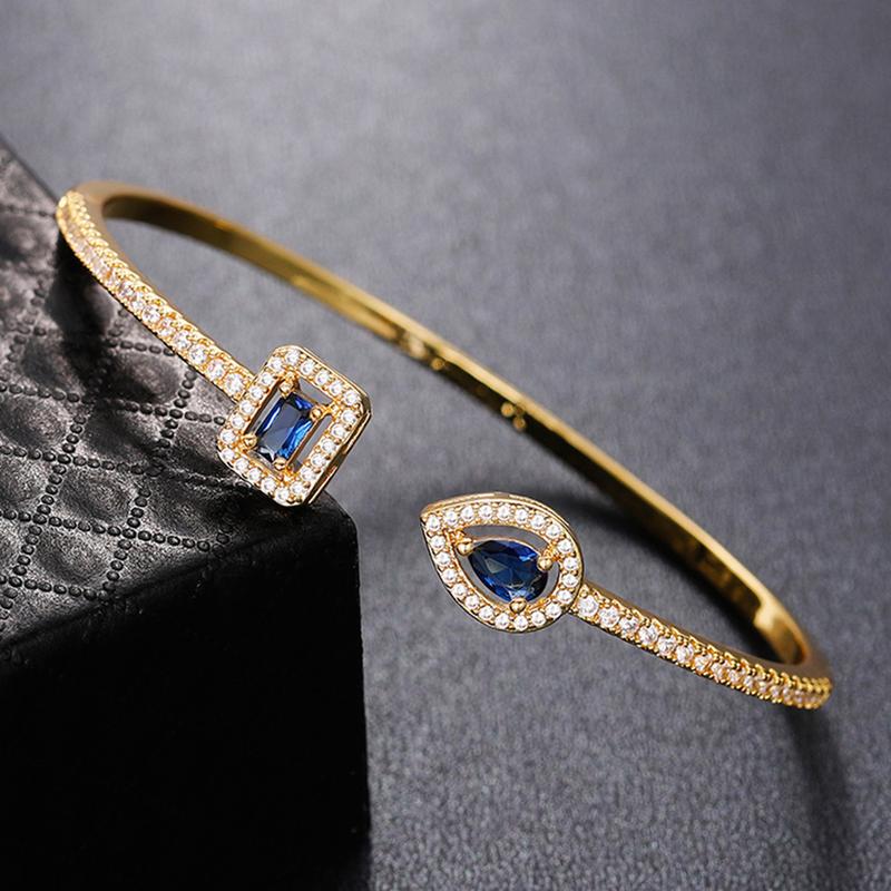 Open Bracelet For Women Trend Brass Zircon Bracelet Female Temperament Korean Version Simple Banquet Hand Jewelry Gift