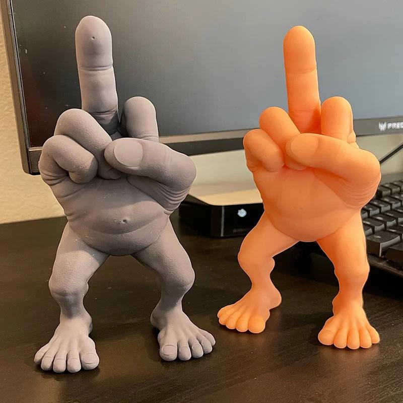 Middlefingerfigure with Legs Middle Finger Funny Desk Decorations 3D Printing Gift Home Plastic