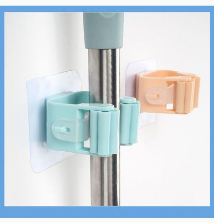 Mop Rack No Punch Mop Clip Bathroom Suction Cup Bathroom Broom Sticky Hook Hook Rack Card Holder Mop Clip Hook