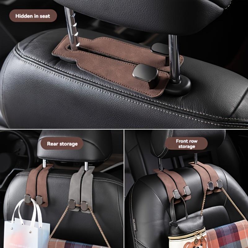 Car Seat Back Storage Hook, 1 Count PU Leather Car Seat Back Hidden Hook, Multipurpose Durable Hooks, Car Interior Accessories