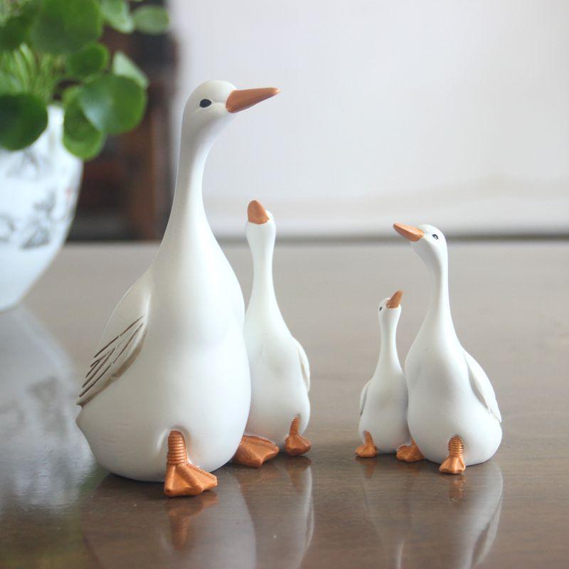 Decorative Resin Crafts Simulation Mother and Child Duck Garden Decoration Micro Landscape Ornaments garden statue