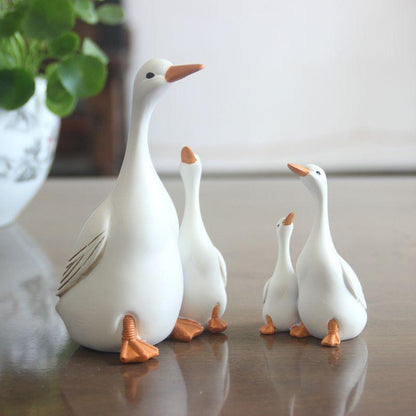 Decorative Resin Crafts Simulation Mother and Child Duck Garden Decoration Micro Landscape Ornaments garden statue